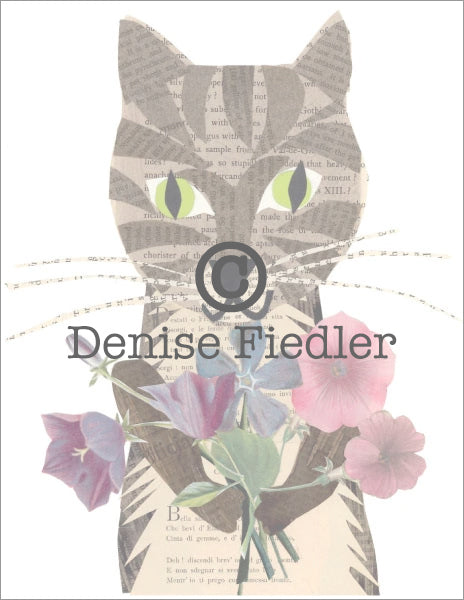 cat with flowers © Denise Fiedler