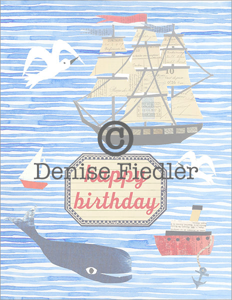 happy birthday nautical scene © Denise Fiedler