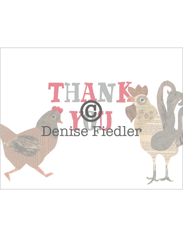thank you hen and rooster © Denise Fielding